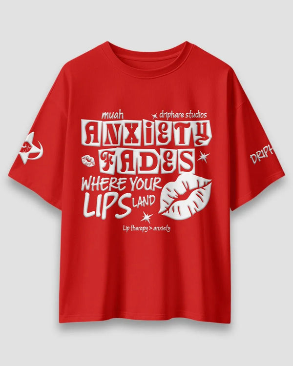 Anxiety Issues Lip Therapy Tee – Red Edition - Driphare
